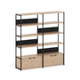 TipToe - Unit Shelving system, H 180 x 164 cm, incl. 2 doors, oak / graphite black