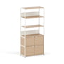 TipToe - Unit Shelving system, H 180 x 84 cm, incl. 2 doors, oak / cream white