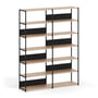 TipToe - Unit Shelving system, H 215 x 164 cm, oak / graphite black