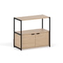 TipToe - Unit Shelving system, H 75 x 84 cm, incl. 1 door, oak / graphite black