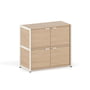 TipToe - Unit Shelving system, H 75 x 84 cm, incl. 2 doors, oak / cream white