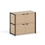 TipToe - Unit Shelving system, H 75 x 84 cm, incl. 2 doors, oak / graphite black