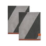 Mette Ditmer - Diagonal Guest towel, 40 x 55 cm, dark olive (set of 2)