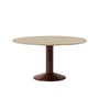 Muuto - Midst Dining table, Ø 140 cm, oiled oak / dark red