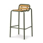 Normann Copenhagen - Vig outdoor bar stool, h 75 cm, natural robinia / dark green