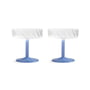 & klevering - Coupe Twirl champagne glass, blue (set of 2)