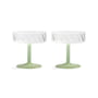 & klevering - Coupe Twirl champagne glass, green (set of 2)