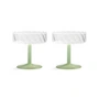 & klevering - Coupe Twirl champagne glass, green (set of 2)