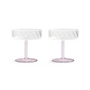 & klevering - Coupe Twirl champagne glass, pink (set of 2)