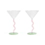 & klevering - Coupe Curve cocktail glass, pink (set of 2)
