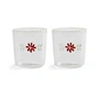 & klevering - Flora drinking glass 300 ml, red (set of 2)
