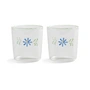 & klevering - Flora drinking glass 300 ml, blue (set of 2)