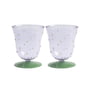 & klevering - Dot drinking glass 200 ml, purple (set of 2)