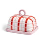 & klevering - Plaid Butter dish, pink