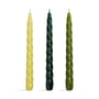 & klevering - Bravo Stick candles, green (set of 3)