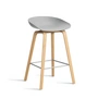 HAY - About A Stool AAS 32 H 65 cm, lacquered oak / stainless steel / concrete grey 2. 0 (plastic glides)