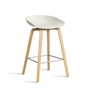 HAY - About A Stool AAS 32 H 65 cm, lacquered oak / stainless steel / melange cream 2. 0 (plastic glides)