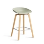HAY - About A Stool AAS 32 H 65 cm, lacquered oak / stainless steel / pastel green 2. 0 (plastic glides)