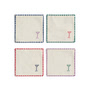 & klevering - Zigzag cocktail napkin, 12 x 12 cm, multicolored (set of 4)