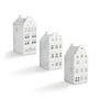 & klevering - Canal Haus tea light holder #3, white (set of 3)