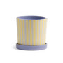 & klevering - Ray Flower pot with saucer, Ø 13.5 x 13 cm, yellow/purple/white