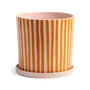 & klevering - Ray Flower pot with saucer, Ø 21.5 x 21 cm, orange / pink / white