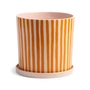 & klevering - Ray Flower pot with saucer, Ø 21.5 x 21 cm, orange / pink / white