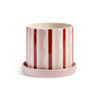 & klevering - Clash flower pot with saucer, wiggle, Ø 15.5 x 13.5 cm, pink / red / white