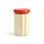 & klevering - Charlo storage tin, Ø 14.5 x 20 cm, off-white / red