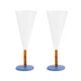 & klevering - Flute champagne glass pearl amber, 0.18 L, multicolored (set of 2)