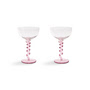 & klevering - Coupe Spiral champagne glass, 0.2 l, pink (set of 2)