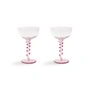 & klevering - Coupe Spiral champagne glass, 0.2 l, pink (set of 2)
