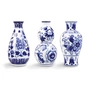 & klevering - Dutch Delight vase 15 x Ø 7. 5 cm, blue / white (set of 3)