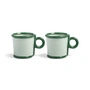 & klevering - Loop mug with handle 300 ml, green (set of 2)