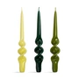 & klevering - Alpha Stick candles, green (set of 3)