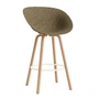 Normann Copenhagen - Mat bar stool with armrests 75 cm, seaweed / cream