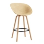 Normann Copenhagen - Mat bar stool with armrests 75 cm, hemp / black