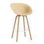 Normann Copenhagen - Mat bar stool with armrests 75 cm, hemp /cream