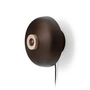 Audo - Reverse LED wall light, Ø 24 x H 15.5 cm, burnished brass / travertine stone