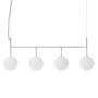 Audo - TR pendant light with suspension frame (4-light), polished steel / matt opal light source