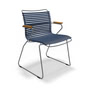 HOUE - CLICK Outdoor Dining armchair with low backrest, dark blue