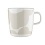 Marimekko - Oiva Iso Unikko Mug with handle 400 ml, white / straw