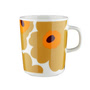 Marimekko - Oiva Unikko Mug with handle, 250 ml, white / caramel / warm orange