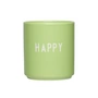 Design Letters - AJ Favourite Porcelain mug, Happy / shadow lime