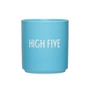 Design Letters - AJ Favourite Porcelain mug, High Five / swim cap blue