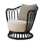 Gubi - Grace outdoor lounge chair, black / beige (Lorkey 41) / brown (Lorkey 43)