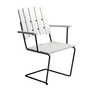 Grythyttan - A2 garden armchair, white lacquered oak / black
