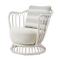 Gubi - Grace Outdoor Lounge Chair, alabaster white / white (Leslie 006) / stripe (Leslie 020)