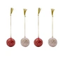 House Doctor - Mach Ornament, Ø 4 cm, red / rose (set of 4)