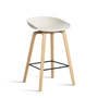 HAY - About A Stool AAS 32 H 65 cm, oak lacquered / steel black / melange cream 2. 0 (plastic glides)